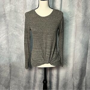 Ultra Flirt Dark Gray Space Dye Twist Bottom Long Sleeve Shirt - size Small